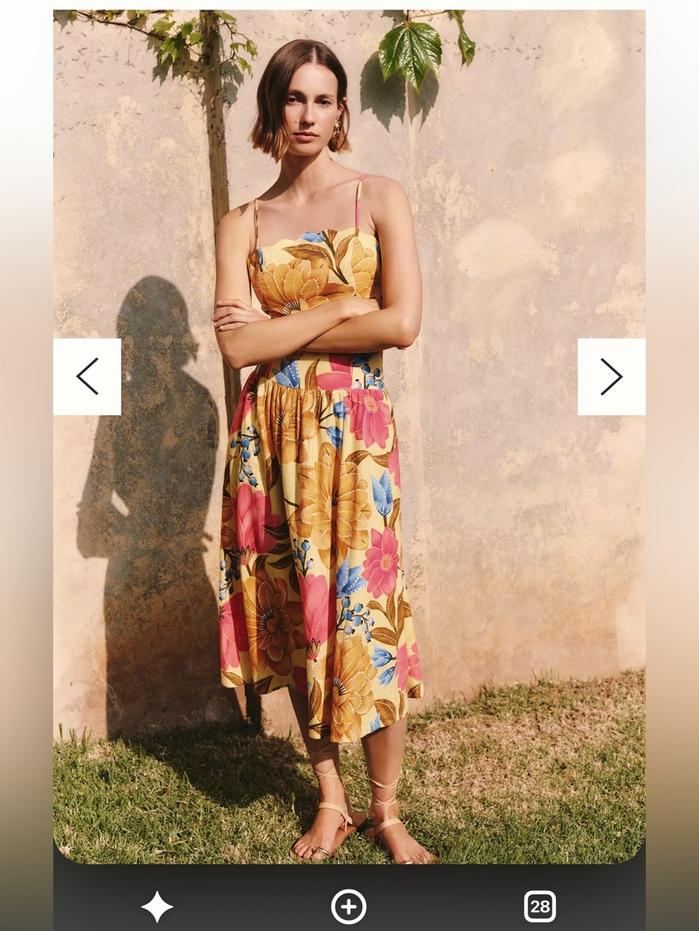 Farm Rio x Anthropologie Linen Blend Midi Dress